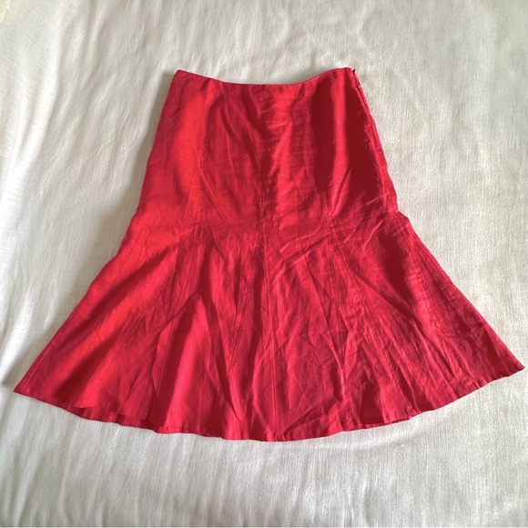 Kim Rogers Linen Womens Sz 18 Trumpet Skirt Flowy Flare Lagenlook Coastal - Picture 1 of 13